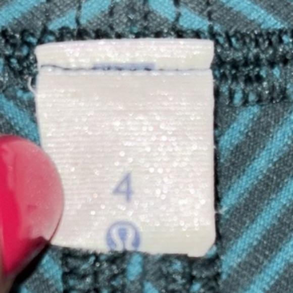 Lululemon Kanto Catch Me Long Sleeve Mini Pop Stripe Top Size 4 Teal/Dark Fuel - Picture 15 of 15